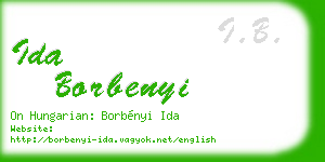 ida borbenyi business card