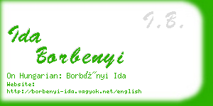 ida borbenyi business card